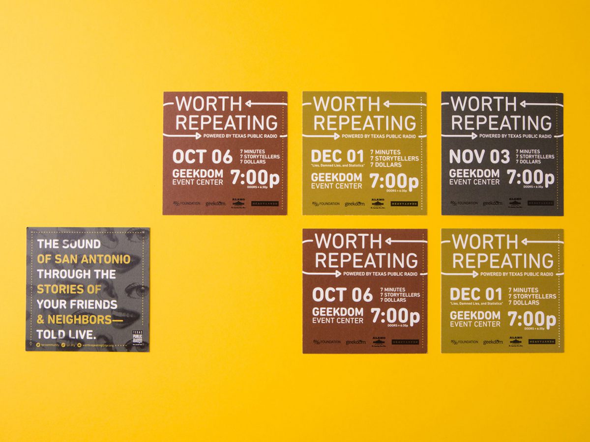 Worth Repeating Postcards designed by Heavy Heavy