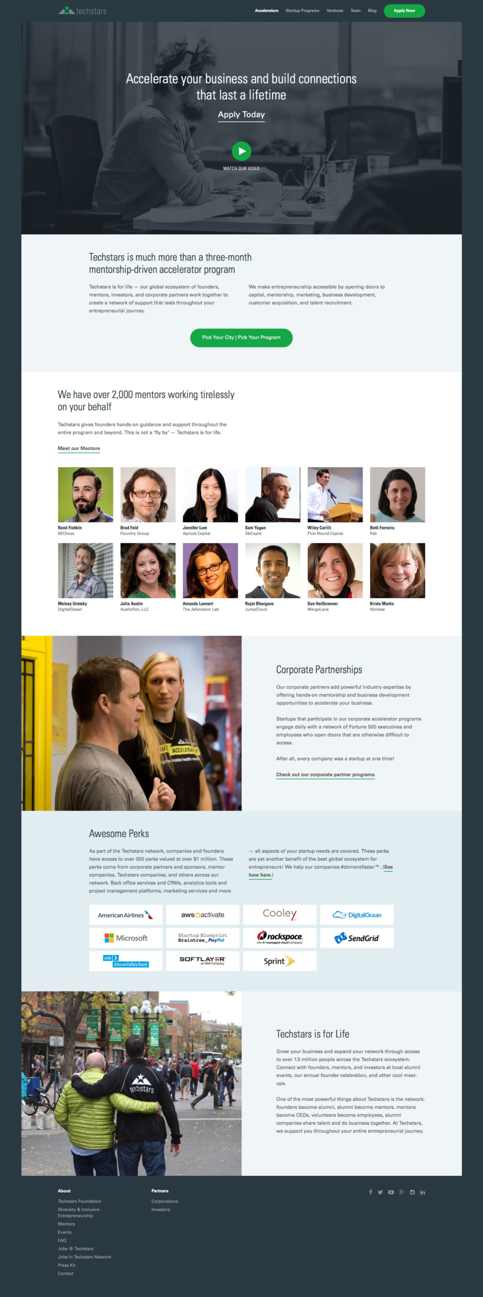Techstars website designed and developed by Heavy Heavy